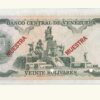 VENEZUELA, 20 Bolívares, Septiembre-18-1979, S/S8, UNC.  **MUESTRA** - Imagen 2