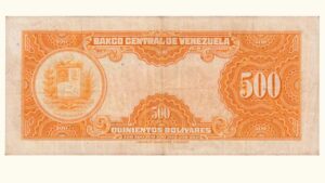 VENEZUELA, 500 Bolívares, Septiembre-4-1947, Serie B6, VF+  **CANARIO**