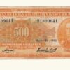 VENEZUELA, 500 Bolívares, Mayo-29-1958, Serie B7, VF.  **CANARIO**