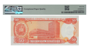 VENEZUELA, 50 Bolívares, Junio-5-1995, Serie P8, PMG66-EPQ