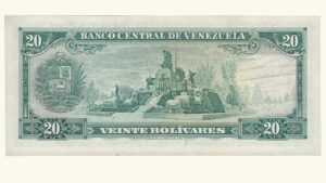 VENEZUELA, 20 Bolívares, Enero-27-1970, Serie R7, AU