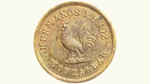 VENEZUELA, Ficha De Hacienda, Vale ¼, 1864, XF.  **HERMANOS MUÑOZ, MONTALBAN**
