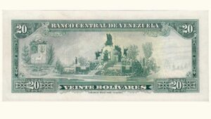 VENEZUELA, 20 Bolívares, Abril-11-1972, Serie Y7, XF+