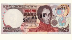 VENEZUELA, 5000 Bolívares, Mayo-12-1994, Serie S/S8, UNC.  **FALSIFICACION**