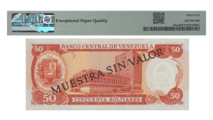 VENEZUELA, 50 Bolívares, Noviembre-3-1988, Serie S8, PMG66-EPQ.  **MUESTRA SIN VALOR**