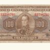 EE.UU. DE VENEZUELA, 100 Bolívares, Marzo-2-1950, Serie B7, VF+.  **CHOCOLATE**