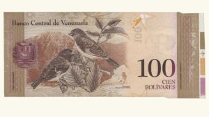VENEZUELA, 100 Bolívares Fuertes, Septiembre-3-2009, Serie E8, XF.  **ERROR DE CORTE**