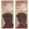 VENEZUELA, 100 Bolívares Fuertes, Junio-23-2015, Serie BB8, XF.  **ERROR DE EXCESO DE TINTA**