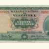 VENEZUELA, 20 Bolívares, Abril-11-1972, Serie V7, AU