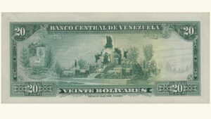 VENEZUELA, 20 Bolívares, Abril-11-1972, Serie V7, AU
