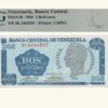 VENEZUELA, 2 Bolívares, Octubre-5-1989, Serie BL7, PMG67-EPQ.  **TINOQUITO**