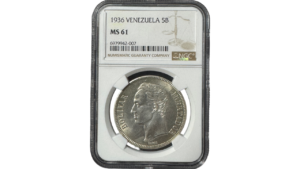 EE.UU. DE VENEZUELA, 5 Bolivares, 1936, NGC MS61. **FUERTE**