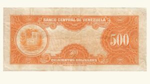 VENEZUELA, 500 Bolívares, Agosto-17-1971, Serie C6, VF+  **CANARIO**