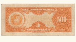 VENEZUELA, 500 Bolívares, Septiembre-24-1968, Serie C6, VF+  **CANARIO**