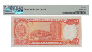 VENEZUELA, 50 Bolívares, Junio-7-1977, Serie L7, PMG66-EPQ.