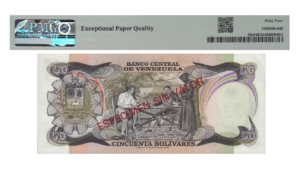 VENEZUELA, 50 Bolívares, Enero-27-1981, Serie A8, PMG64-EPQ.  **CONMEMORATIVO**** ESPECIMEN SIN VALOR**