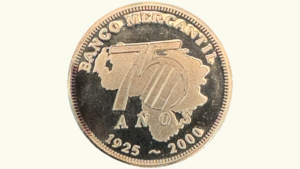 VENEZUELA, Medalla 2.000, AU.  **75 ANIVERSARIO DEL BANCO MERCANTIL, 1.925 – 2.000**