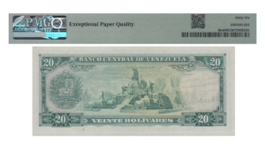 VENEZUELA, 20 Bolívares, Enero-29-1974, Serie B7, PMG66-EPQ.