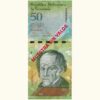 VENEZUELA, 50 Bolívares Fuertes, Agosto-19-2014, Serie Y8, UNC.  **MUESTRA SIN VALOR**