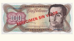 VENEZUELA, 100 Bolívares, Mayo-12-1992, S/S8, UNC.  **ESPECIMEN SIN VALOR**