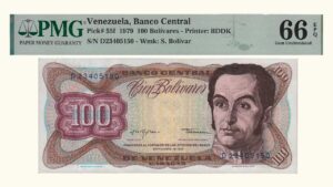 VENEZUELA, 100 Bolívares, Septiembre-18-1979, Serie D8, PMG66-EPQ.
