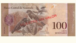 VENEZUELA, 100 Bolívares Fuertes, Junio-23-2015, Serie BB8, UNC.  **MUESTRA SIN VALOR**