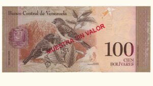 VENEZUELA, 100 Bolívares Fuertes, Agosto-19-2014, Serie BR8, UNC.  **MUESTRA SIN VALOR**