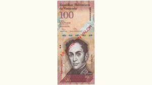 VENEZUELA, 100 Bolívares Fuertes, Agosto-19-2014, Serie BR8, UNC.  **MUESTRA SIN VALOR**