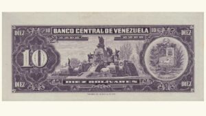 VENEZUELA, 10 Bolívares, Enero-27-1970, Serie R7, AU