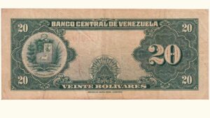 VENEZUELA, 20 Bolívares, Mayo-26-1955, Serie L7, VF.
