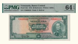 VENEZUELA, 20 Bolívares, Abril-11-1972, Serie Y7, PMG64-EPQ