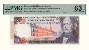 VENEZUELA, 50 Bolívares, Mayo-31-1990, Serie K8, PMG63-EPQ.
