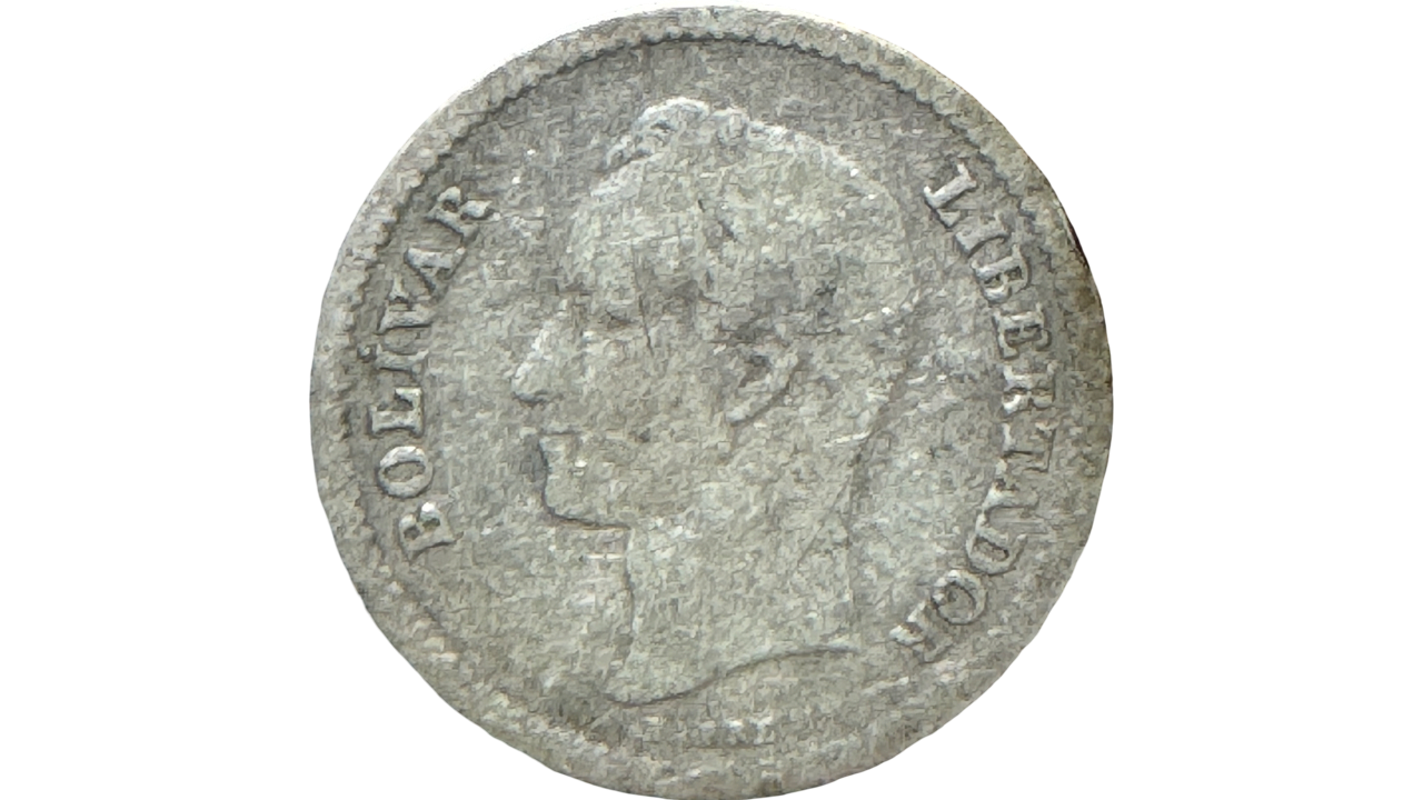 EE.UU. DE VENEZUELA, ¼ Bolívar, 1936, VG/F. **25 CÉNTIMOS o MEDIO** - Imagen 2