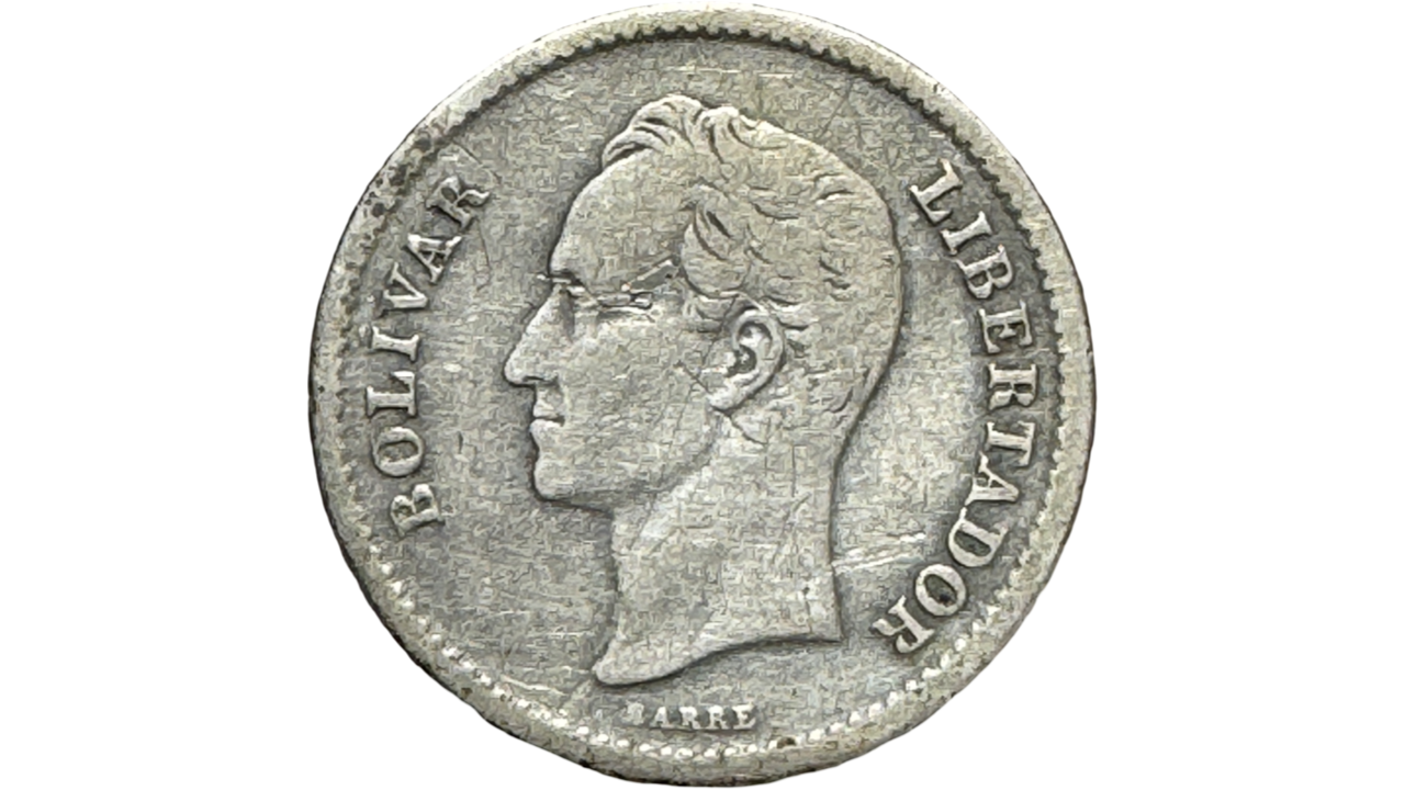 EE.UU. DE VENEZUELA, ¼ Bolívar, 1929, VF. **25 CÉNTIMOS O MEDIO** - Imagen 2