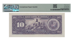 VENEZUELA, 10 Bolívares, Mayo-31-1990, Serie K8, PMG67-EPQ.  **ERROR DE IMPRESION**