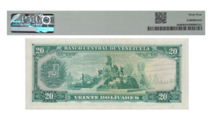 VENEZUELA, 20 Bolívares, Enero-27-1970, Serie Q7, PMG64.