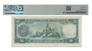 VENEZUELA, 20 Bolívares, Enero-27-1970, Serie R7, PMG64. Choice Uncirculated.