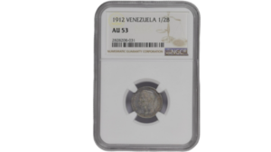 EE.UU. DE VENEZUELA, ½ Bolivar, 1912, NGC AU53  **REAL O 50 CENTIMOS**