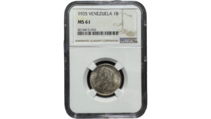 EE.UU. DE VENEZUELA, 1 Bolivar, 1935, NGC MS61