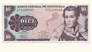 VENEZUELA, 10 Bolívares, Octubre-6-1981, Serie B8, UNC.  **CONMEMORATIVO**