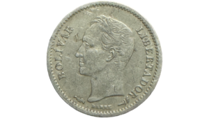 EE.UU. DE VENEZUELA, ¼ Bolívar, 1900, XF.  **25 CÉNTIMOS o MEDIO**