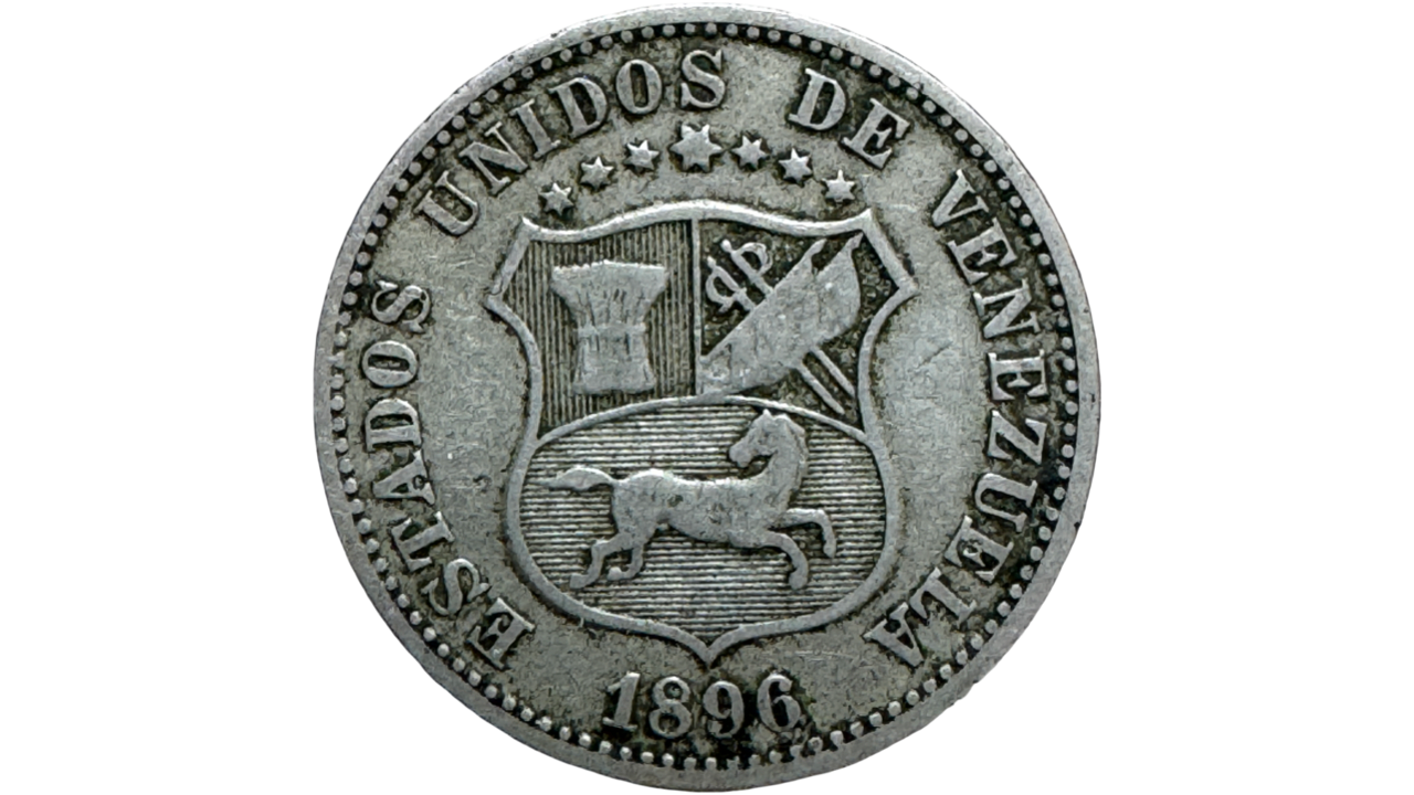 EE.UU. DE VENEZUELA, 12½ Centimos, 1896, VF/ XF. **LOCHA**