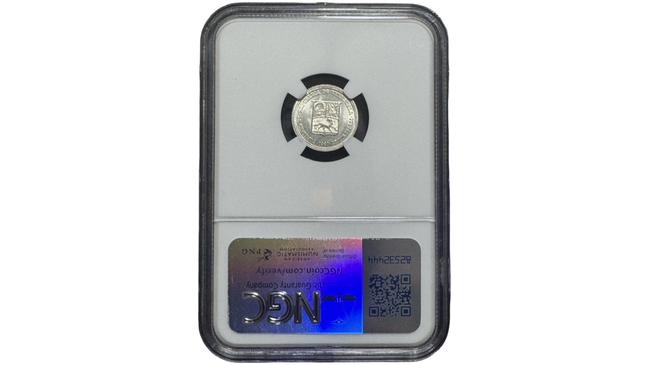 VENEZUELA, 25 Centimos, 1960, NGC MS65. **MEDIO** - Imagen 2