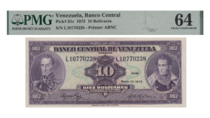 VENEZUELA, 10 Bolívares, Marzo-13-1973, Serie L8, PMG64.
