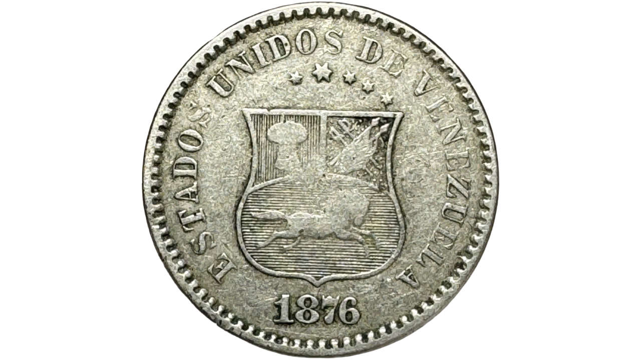 EE.UU. DE VENEZUELA, 1 Centavo, 1876, VF.