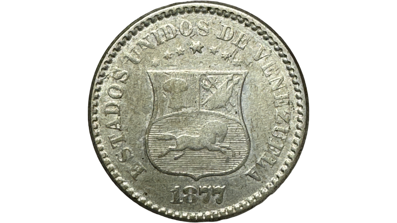 EE.UU. DE VENEZUELA, 1 Centavo, 1877, VF.