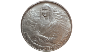 VENEZUELA, Medalla Italcambio 3 Plata, 1977, AU+.  **LEONARDO DA VINCI: LA GIOCONDA**