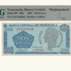 VENEZUELA, 2 Bolívares, Octubre-5-1989, Serie XX7, PMG66-EPQ.  **REPOSICION**