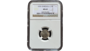 EE.UU. DE VENEZUELA, ¼ Bolivar, 1935, NGC MS63.  **25 CÉNTIMOS o MEDIO**