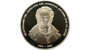 VENEZUELA, Medalla 1995, AU++.  **NATALICIO DEL MARISCAL, ANTONIO JOSE DE SUCRE, 1795-1995**
